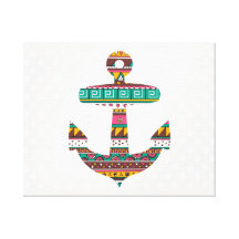 Tribal Anchor Stretched Canvas Prints