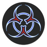 Tribal Biohazard Symbol Round Stickers