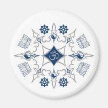 Tribal Buddhist Symbols Fridge Magnets