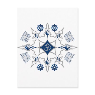 Tribal Buddhist Symbols Post Card by BuddhaGifts