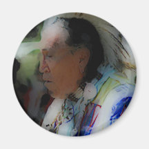 'Tribal Chief in Ceremony' Refrigerator Magnets