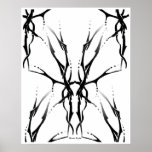 Tribal Deer Skull Tattoo Fantasy Digital Collage posters
