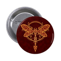 Tribal Dragonfly, Golden Red Button