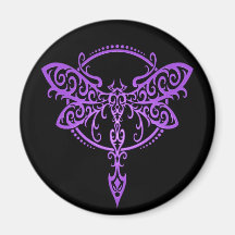 Tribal Dragonfly, Purple and Black Magnet