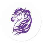 Tribal Fire Horse Purple stickers