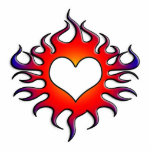 tribal flames heart photo sculptures