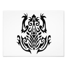 Tribal Frog Silhouette Photographic Print