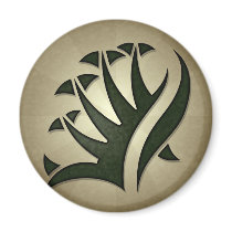 Tribal Frond Round Magnet