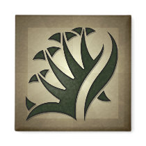 Tribal Frond Square Magnet