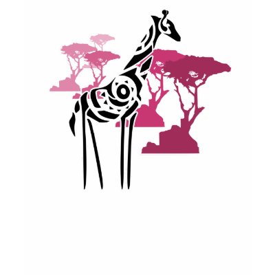 Tribal Giraffe - Purple Tee Shirt by TattooTribes