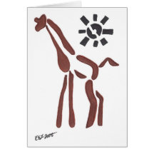 tribal giraffe, sanguine greeting card