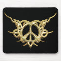 Tribal Heart Peace Gold Mousepad