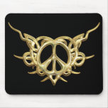 Tribal Heart Peace Gold Mousepad