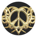 Tribal Heart Peace Gold Sticker