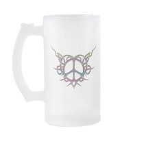 TRIBAL HEART PEACE SIGN COFFEE MUGS