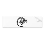 Tribal lizard circle bumper sticker