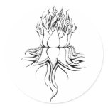 Tribal Lotus Flame stickers