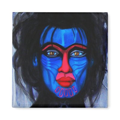tribal mandril man fridge magnet by nefera