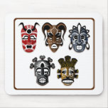 Tribal Masks Mouse Pad