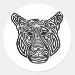 Tribal Panther Round Sticker