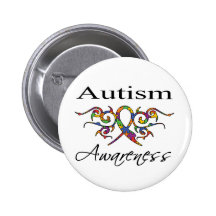 Tribal Ribbon - Autism Awareness Buttons