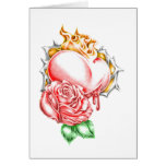tribal rose heart cards