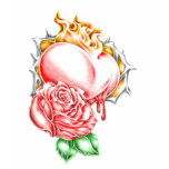 tribal rose heart t-shirts