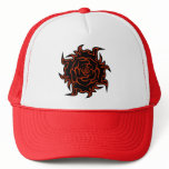 Tribal Rose in Black and Orange Hat