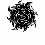 Tribal Rose in Black and White T-shirt