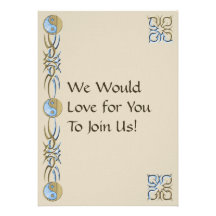Tribal Sand & Water Yin Yang Personalised Invitations
