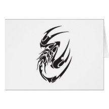 Tribal Scorpion Tattoo Design Greeting Cards