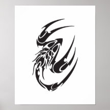 Tribal Scorpion Tattoo Design Poster