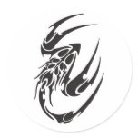 Tribal Scorpion Tattoo Design Round Sticker
