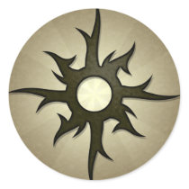 Tribal Solar Thorns Round Sticker