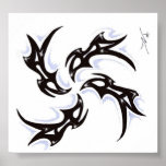 Tribal Spiral Tattoo Art posters