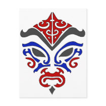 Tribal Style Red Kabuki Mask Post Cards