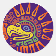 Tribal Sun Eagle Round Sticker