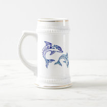 Tribal Tattoo Porpoise Duo Coffee Mugs
