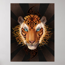 Tribal Tiger Face Print