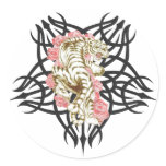 tribal tiger with roses stickers