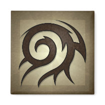Tribal Twirl Square Magnet