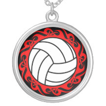tribal volleyball personalized necklace