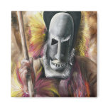 Tribal Warrior painting magnet square