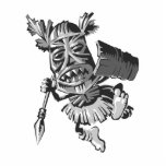 Tribal warrior photo sculptures