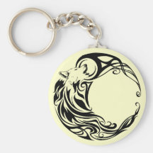 Tribal Wolf Keychain