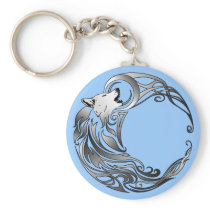 Tribal Wolf - Shaded Key Chains