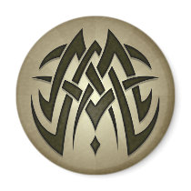 Tribal Woven Blades Round Magnet