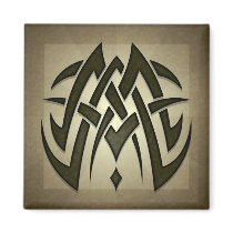 Tribal Woven Blades Square Magnet
