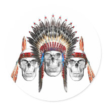 Tribe of Skulls Round Stickers