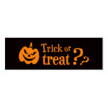 Trick or treat evil pumpkin Halloween business cards